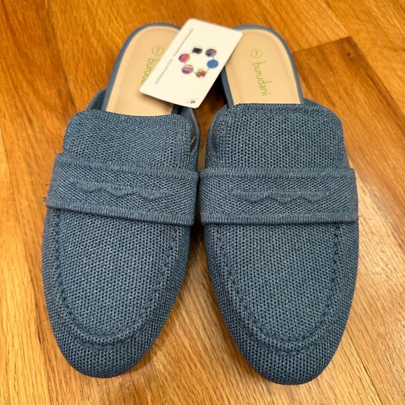 NWT Blue Woven Mules - Picture 1 of 4